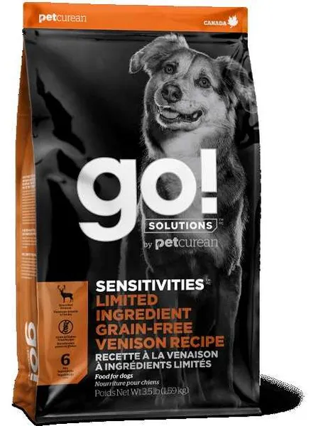 3.5 Lb Petcurean Go! Sensitivities Limited Ingredients Grain Free Venison Recipe - Food